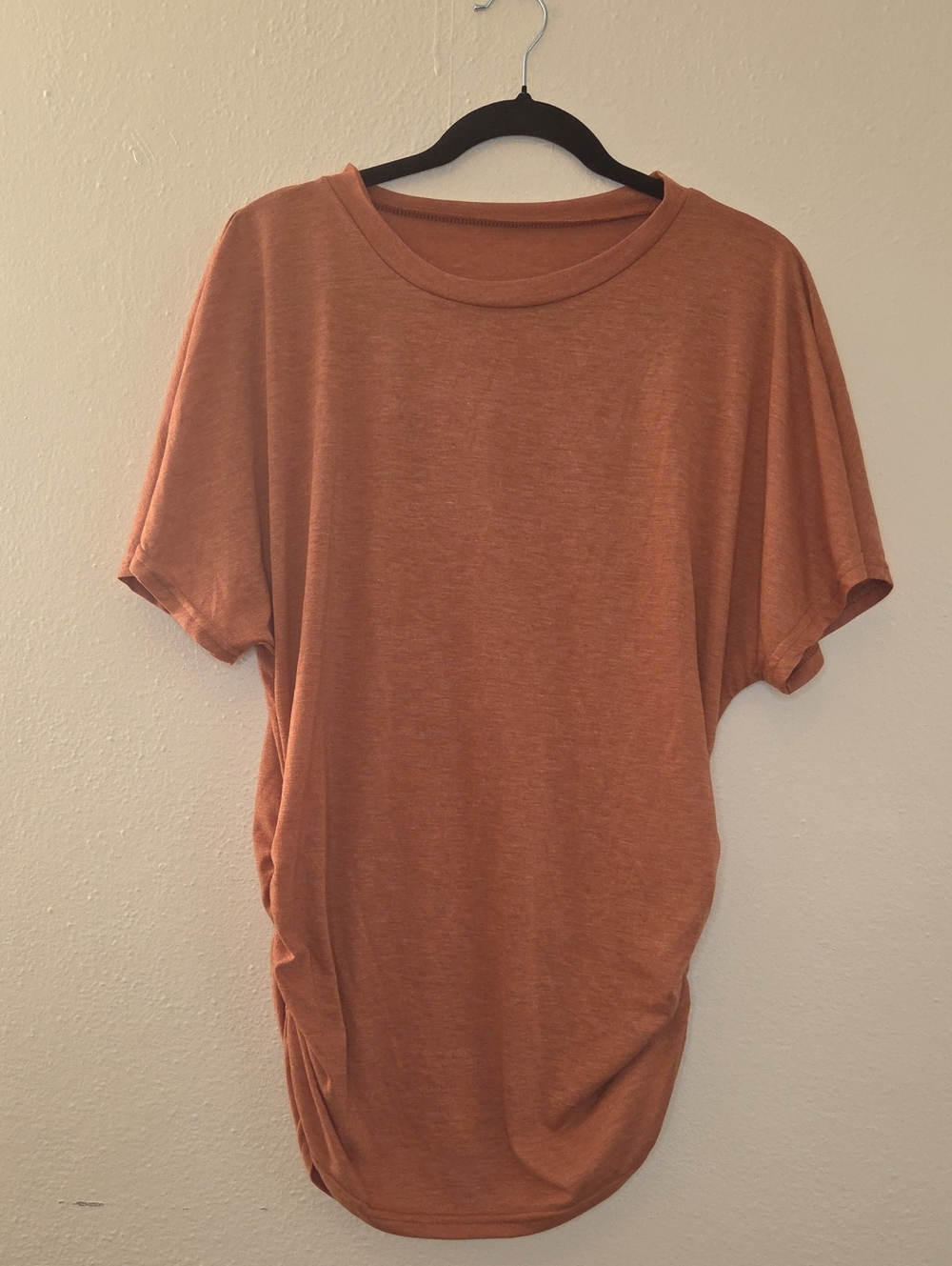 SHEIN Short Sleeve Tunic Top in Rust Orange